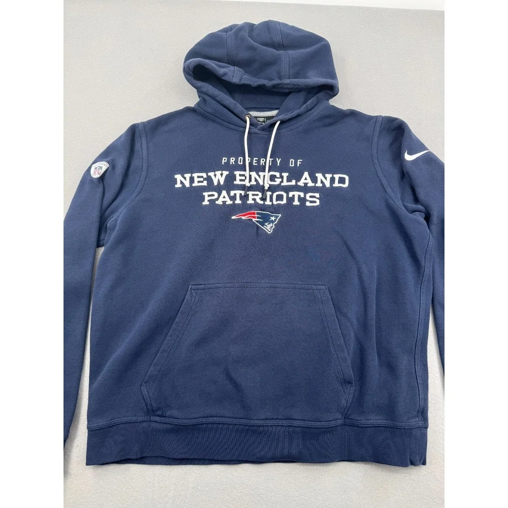 Nike New England Patriots NFL Football Pullover Hoodie Navy Blue Men L Blokecore